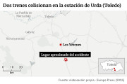 Dos trenes colisionan en la estaci&oacute;n de Urda (Toledo)