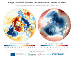 Enero de 2026 fue el 5&ordm; m&aacute;s c&aacute;lido registrado a nivel mundial pero el m&aacute;s fr&iacute;o en Europa desde 2010, seg&uacute;n Copernicus