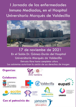 Valdecilla acoge el d&iacute;a 17 la I Jornada de las Enfermedades Inflamatorias Inmunomediadas