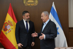 Abascal se re&uacute;ne con Netanyahu para elogiar la "firmeza" de Israel y criticar el reconocimiento del Gobierno a Palestina