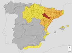 Aemet activa el nivel rojo en la Ribera del Ebro y Arag&oacute;n pide evitar desplazamientos y estar en bajos o s&oacute;tanos