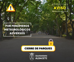Ayuntamiento de Albacete cierra los parques ante el aviso amarillo por fuertes vientos y recomienda precauci&oacute;n