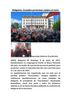 Bulgaria: Grandes protestas contra el euroIsidoros Karderinis es periodista, corresponsal de prensa extranjera y escritor.