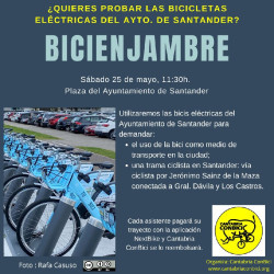 Cantabria ConBici invita hoy a los concejales del Ayuntamiento de Santander a conocer "la realidad" de ir en bici