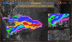 Copernicus actualiza el monitoreo en la zona del volc&aacute;n, que afecta a 1.223 hect&aacute;reas y 2.896 edificaciones
