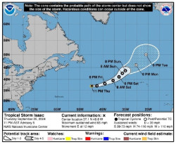 El cicl&oacute;n tropical `Isaac` podr&iacute;a alcanzar categor&iacute;a de hurac&aacute;n, pero a la Pen&iacute;nsula llegar&iacute;a como borrasca, seg&uacute;n AEMET