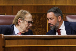 El Congreso tumba la moci&oacute;n de Tamames, que s&oacute;lo suma al voto afirmativo de Vox la de un exdiputado de Cs