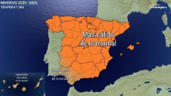 El invierno en Espa&ntilde;a ser&aacute; m&aacute;s c&aacute;lido de lo normal y registrar&aacute; las precipitaciones habituales, seg&uacute;n Eltiempo.es