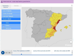 El litoral de Valencia, norte de Castell&oacute;n y sur de Tarragona en riesgo extremo por lluvia de hasta 180 l/m2