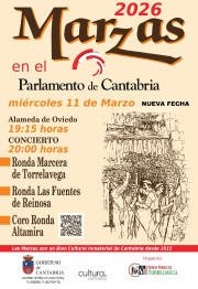 El Parlamento de Cantabria acoge este mi&eacute;rcoles la celebraci&oacute;n de Las Marzas 2026