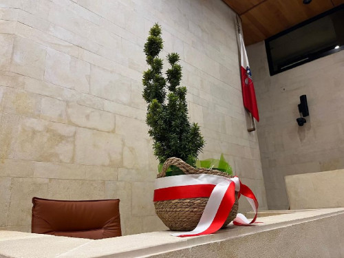 El Parlamento guarda un minuto de silencio en memoria de Marcano en cuyo esca&ntilde;o se ha colocado un tejo como homenaje