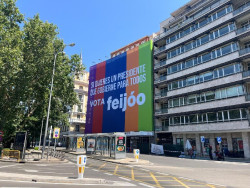 El PP intensifica la llamada al voto &uacute;til con una lona multicolor que reivindica un Gobierno "para todos"