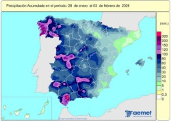 Espa&ntilde;a registra precipitaciones por encima de lo normal desde octubre, a excepci&oacute;n de una franja que incluye a Cantabria