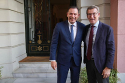Feij&oacute;o se re&uacute;ne en Madrid con el nuevo primer ministro de Portugal, un "buen amigo" que da "una visi&oacute;n muy constructiva"