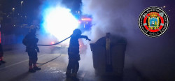 Incendian cuatro contenedores en Santander en Nochevieja