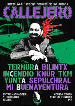 La AN abre diligencias previas por el cartel del festival de Bilbao en el que aparece Abascal con un tiro en la nuca