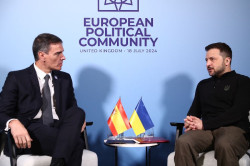 La Espa&ntilde;a de S&aacute;nchez, que no pinta nada en el concierto ni mundial ni europeo, traslada a Zelenski el apoyo de Espa&ntilde;a tras el consenso entre Putin y Trump para una "soluci&oacute;n negociada"
