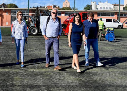 La renovación del campo de fútbol de El Regimiento, en Santander, finalizará en tres meses