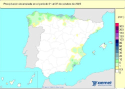 Las lluvias acumuladas en la primera semana del a&ntilde;o hidrol&oacute;gico se cifran en 1 l/m2, cuando lo habitual ser&iacute;an 15 l/m2
