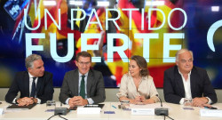 Los `barones` del PP cierran filas con Feij&oacute;o en un almuerzo en `G&eacute;nova` y apoyan su decisi&oacute;n de no "salvar" a S&aacute;nchez