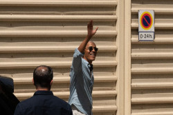 Los Obama y Spielberg acuden a la Sagrada Fam&iacute;lia tras visitar el Museo Moco de Barcelona