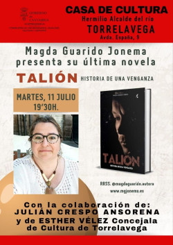 Magda Guarido presenta su última novela `Talión` este martes en Torrelavega