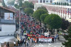 Miles de personas se manifiestan para decir `no` a los despidos de Bridgestone y pedir "soluciones"