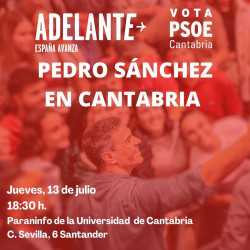 Pedro S&aacute;nchez participa este jueves en un acto de campa&ntilde;a en Santander y ma&ntilde;ana Feijo