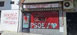 PSOE denuncia un ataque vand&aacute;lico a su sede con mensajes como `S&aacute;nchez dimisi&oacute;n` o `Traidores`