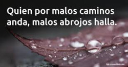 Quien malos caminos anda, malos abrojos halla