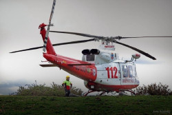 Rescatado en helicóptero un senderista de 68 años con un tobillo roto en la Hermandad de Campoo de Suso