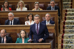 S&aacute;nchez presume del voto vasco al bloque de investidura y Feij&oacute;o ve al presidente "indisociable" al independentismo