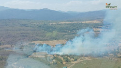 Siete medios y 36 efectivos luchan contra un incendio forestal declarado en Campillo de Ranas