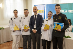 Sof&iacute;a Guti&eacute;rrez y Diego de Obeso, del IES Pe&ntilde;acastillo, ganan el concurso Chef & Maitre Cantabria