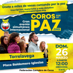 Torrelavega se suma el 26 de marzo al evento internacional `Coros por la Paz`