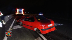  Un coche se estrella en la A-8 en B&aacute;rcena de Cicero y aparece sin ocupantes